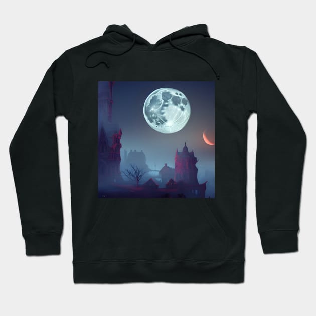 Midnight Full Moon Hoodie by SmartPufferFish